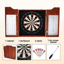Dartboard Cabinet with Sisal/Bristle Dartboard, Dart Scoreboard, and Steel Tip Darts
