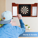 Dartboard Cabinet with Sisal/Bristle Dartboard, Dart Scoreboard, and Steel Tip Darts