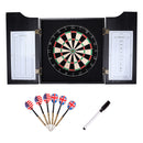 Dartboard Cabinet with Sisal/Bristle Dartboard, Dart Scoreboard, and Steel Tip Darts