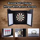 Dartboard Cabinet with Sisal/Bristle Dartboard, Dart Scoreboard, and Steel Tip Darts