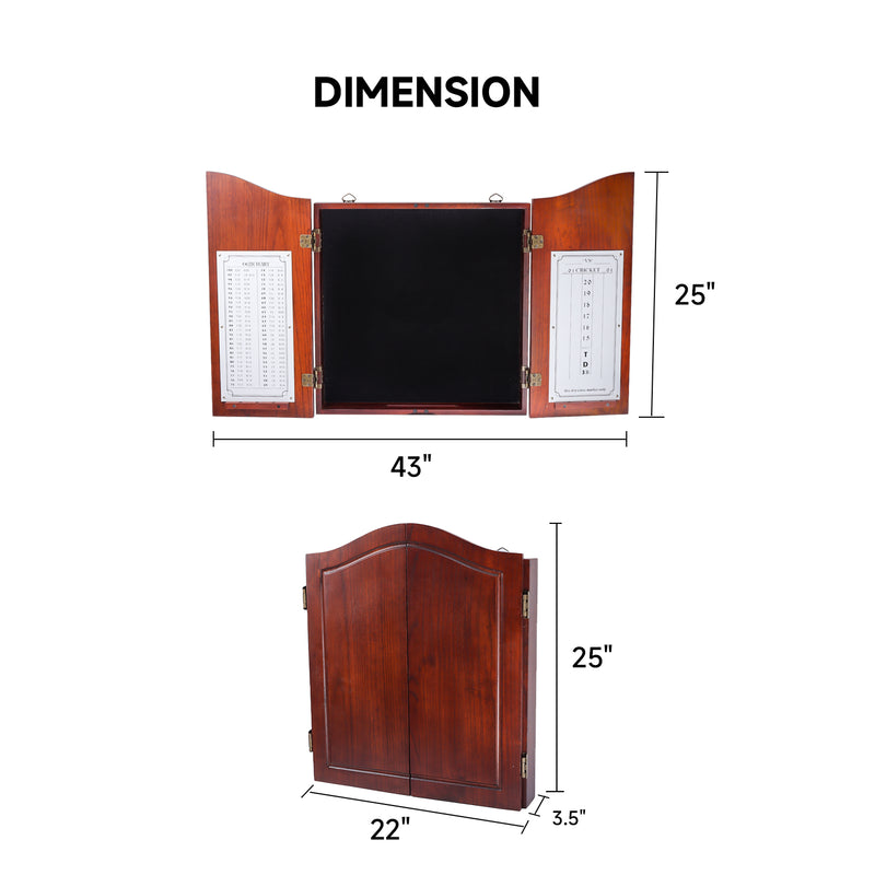 Professional Solid Wood Classic Dartboard Cabinet with Dart Scoreboard. （4 Colors）