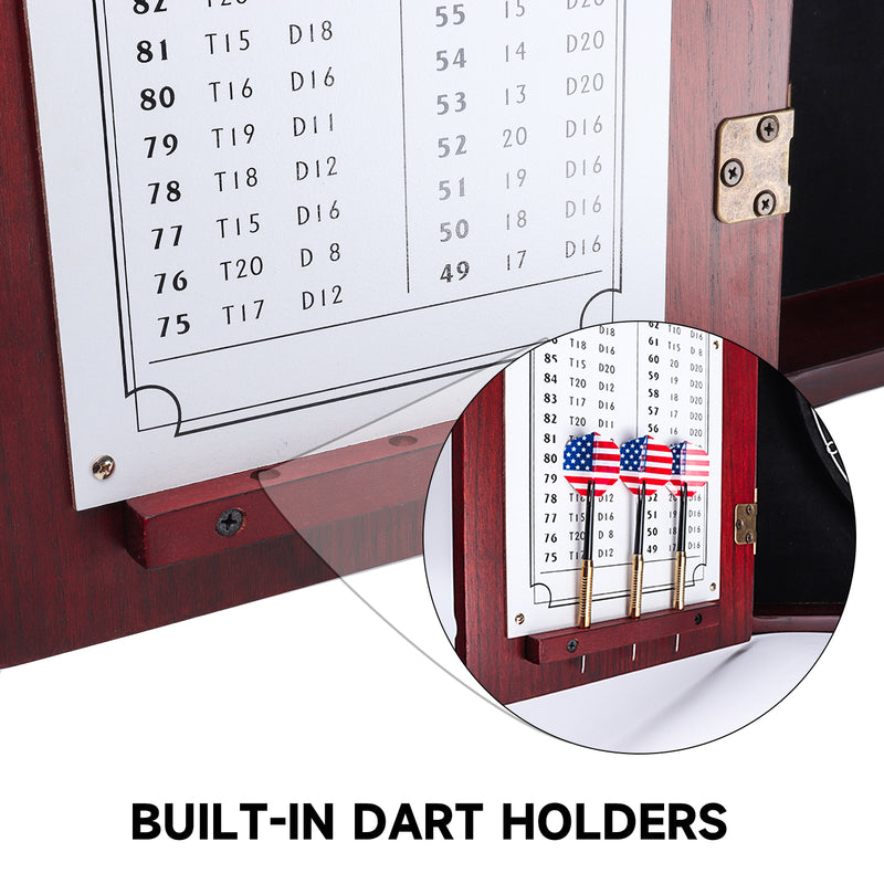 Professional Solid Wood Dartboard Cabinet with Dart Scoreboard (4 Colors)