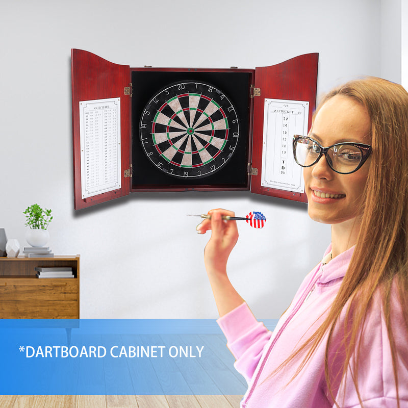 Professional Solid Wood Dartboard Cabinet with Dart Scoreboard (4 Colors)