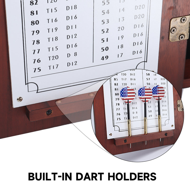 Professional Solid Wood Dartboard Cabinet with Dart Scoreboard (4 Colors)