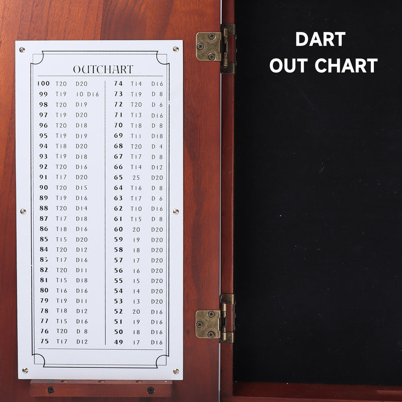 Deluxe Solid Wood Dartboard Cabinet with Dry-Erase Dart Scoreboard for Target Game Indoor Game （4 Colors）