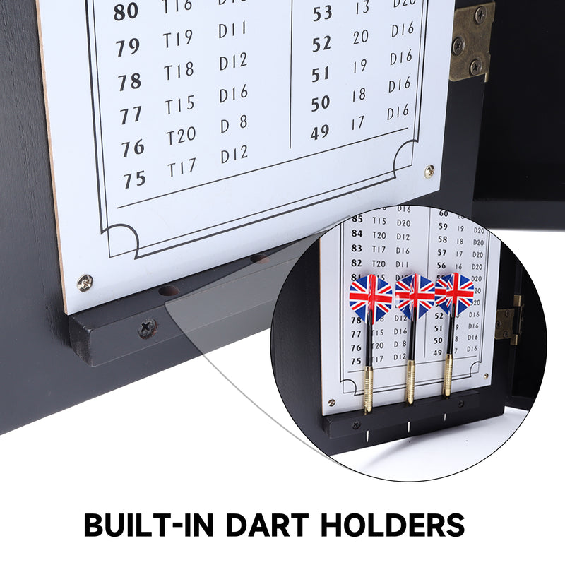 Professional Solid Wood Dartboard Cabinet with Dart Scoreboard (4 Colors)