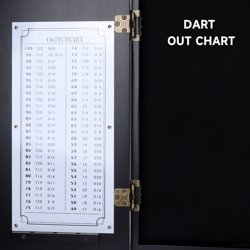 Deluxe Solid Wood Dartboard Cabinet with Dry-Erase Dart Scoreboard for Target Game Indoor Game （4 Colors）