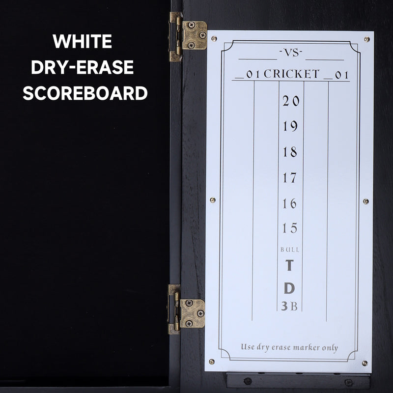 Professional Solid Wood Dartboard Cabinet with Dart Scoreboard (4 Colors)