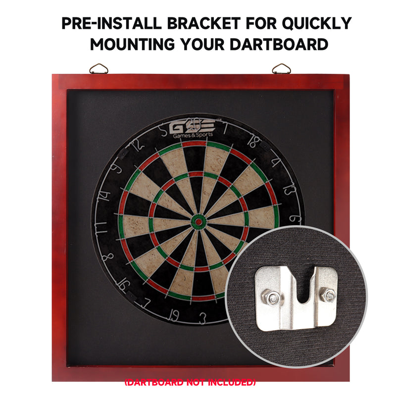 Dart Backboard with Wood Frame and Felt. Wall Protector for Dart Board Surround (Black/Brown)