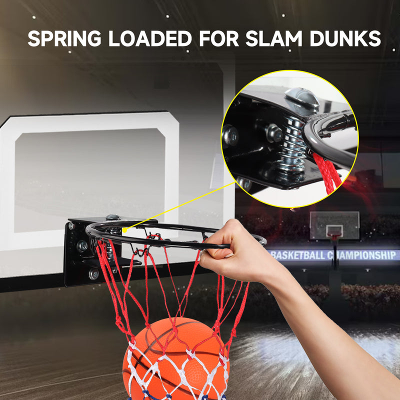 Over-The-Door Pro Basketball Hoop Set with Basketball & Pump