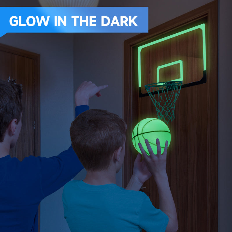 Over-The-Door Pro Basketball Hoop Set with Basketball & Pump (Glow in the Dark)