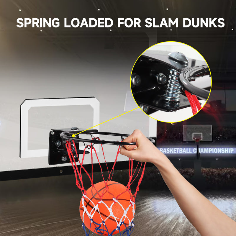 Over-The-Door Pro Basketball Hoop Set with Basketball & Pump