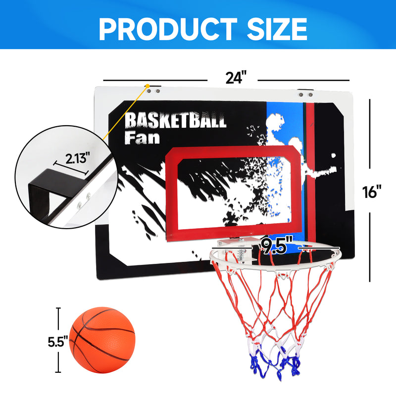 Over-The-Door Pro Basketball Hoop Set with Basketball & Pump (Dunk)