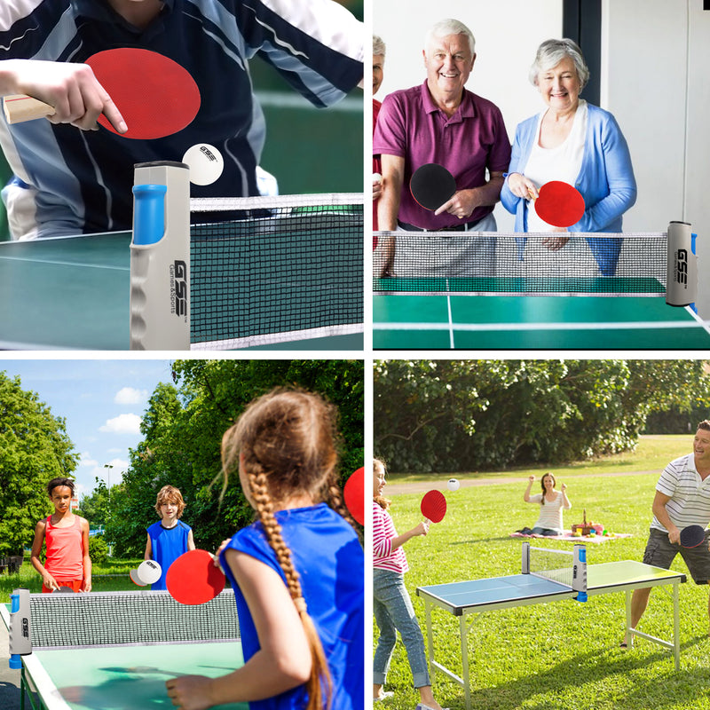 Portable Adjustable Retractable Ping Pong Net & Post for Any Tables. (Several Colors Available)