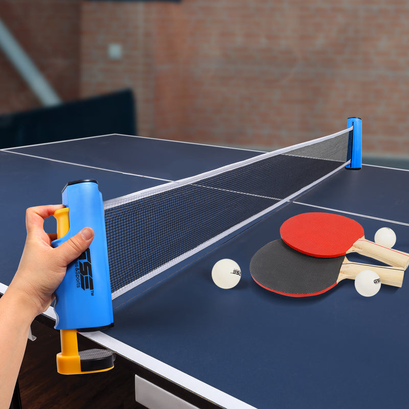 Adjustable Retractable Ping Pong Net & Post for Any Tables (4 Colors)