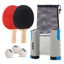 Complete Ping Pong Game Set with Retractable Ping Pong Net & Post, 2 Paddles & 3 Ping Pong Balls (4 Colors)