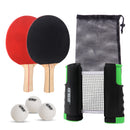 Complete Ping Pong Game Set with Retractable Ping Pong Net & Post, 2 Paddles & 3 Ping Pong Balls (4 Colors)