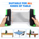 Complete Ping Pong Game Set with Retractable Ping Pong Net & Post, 2 Paddles & 3 Ping Pong Balls (4 Colors)