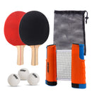 Complete Ping Pong Game Set with Retractable Ping Pong Net & Post, 2 Paddles & 3 Ping Pong Balls (4 Colors)