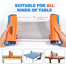 Complete Ping Pong Game Set with Retractable Ping Pong Net & Post, 2 Paddles & 3 Ping Pong Balls (4 Colors)