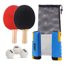 Complete Ping Pong Game Set with Retractable Ping Pong Net & Post, 2 Paddles & 3 Ping Pong Balls (4 Colors)