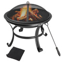 22" Outdoor Wood Burning Portable Fire Pit Table