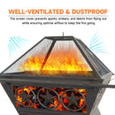 33" Large Square Wood Burning Fire Pit