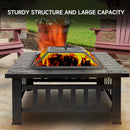 32" Heavy Duty Square Patio Wood Fire Pit Table