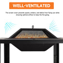 30" Square Bonfire Wood Burning Fire Pit Table