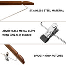 12-Pack Wooden Hangers with Adjustable Metal Clips