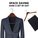 12-Pack Wooden Hangers with Adjustable Metal Clips