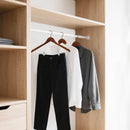 12-Pack Wooden Hangers with Adjustable Metal Clips