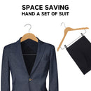 12-Pack Wooden Hangers with Adjustable Metal Clips