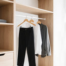 12-Pack Wooden Hangers with Adjustable Metal Clips