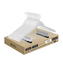 12-Pack Wooden Hangers with Adjustable Metal Clips