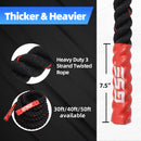 1.5"/2" Red Battle Rope, Workout Battle Ropes (30ft/40ft/50ft)