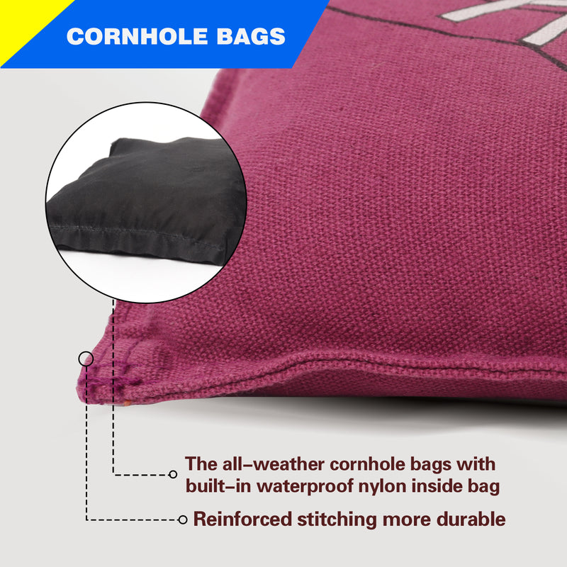 Set of 8 Weather Resistant Cornhole Bean Bags (6 Styles)