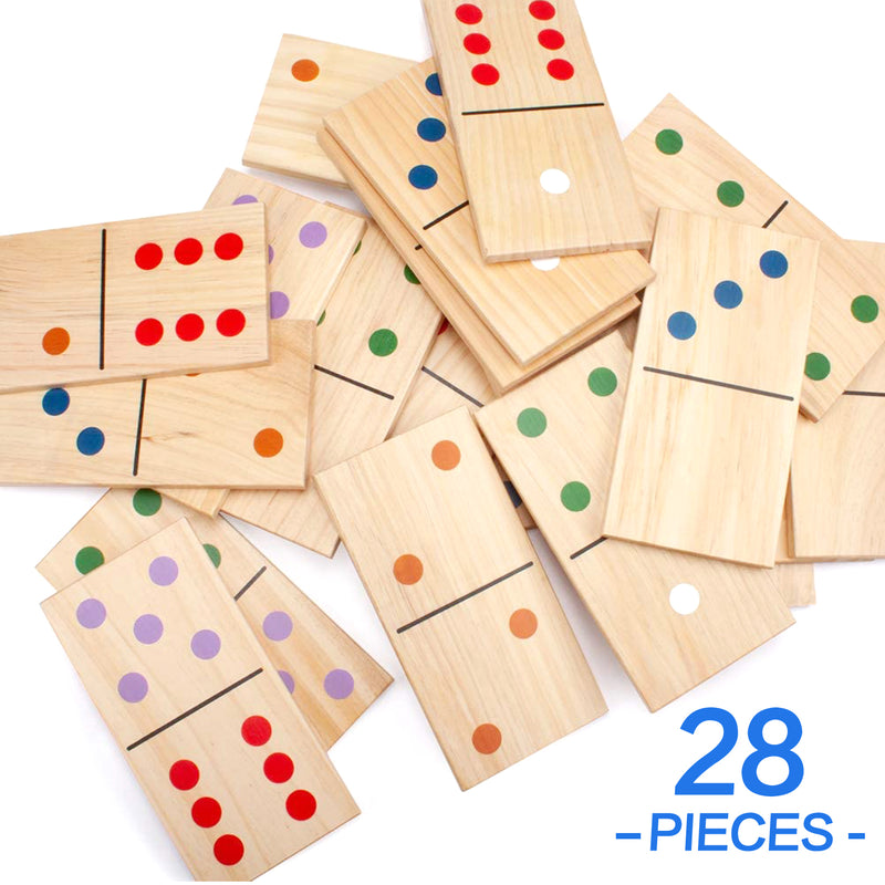 28 Pieces Giant Wooden Dominoes for Outdoor Lawn Yard Games（S/M/L）