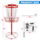 24-Chain Portable Disc Golf Targets Basket, Deluxe Disc Golf Practice Basket (4 Colors) - Three-Wins Imports, LLC