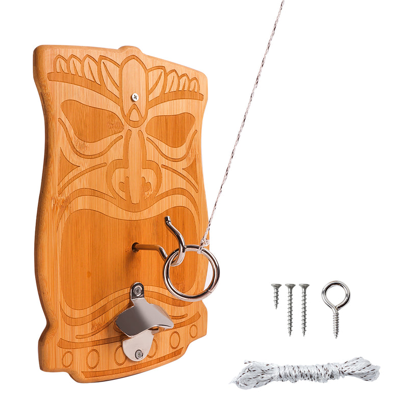Wall Mount Ring Toss Hook Game, Hook and Ring Toss Game (Tiki Face)