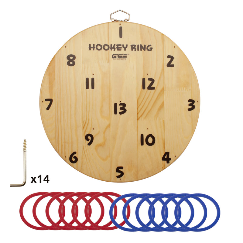 Hookey Ring Toss Game for Adults & Kids, Wall Mounted Ring Toss Game Indoor/Outdoor for Family and Friends