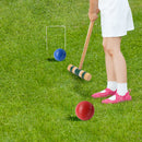 Deluxe Croquet Set with Wooden Mallets, Colored Balls, Sturdy Carrying Bag