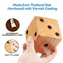 3.5" Premium Oak Giant Yard Dice Set with Carrying Bag and Yardzee & Farkle Scorecard