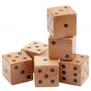 3.5" Premium Oak Giant Yard Dice Set with Bucket and Yardzee & Farkle Scorecard