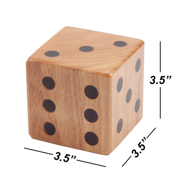 3.5" Premium Oak Giant Outdoor Yard Lawn Dice Game Set with Bucket for Kids & Adults Outdoor Lawn,Backyard Play