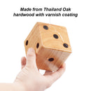 3.5" Premium Oak Giant Yard Dice Set with Bucket and Yardzee & Farkle Scorecard