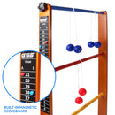 Solid Wood Ladder Ball Toss Game Set with Ladder Ball Bolas
