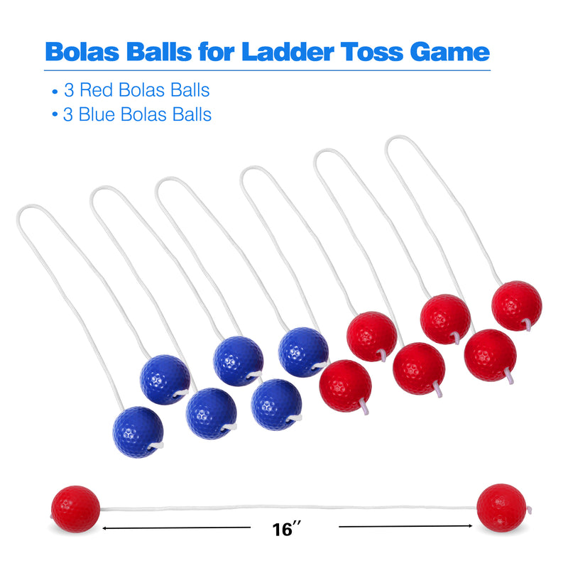 Premium Solid Wood Ladder Ball Toss Game Set with Ladder Ball Bolas & Carrying Case