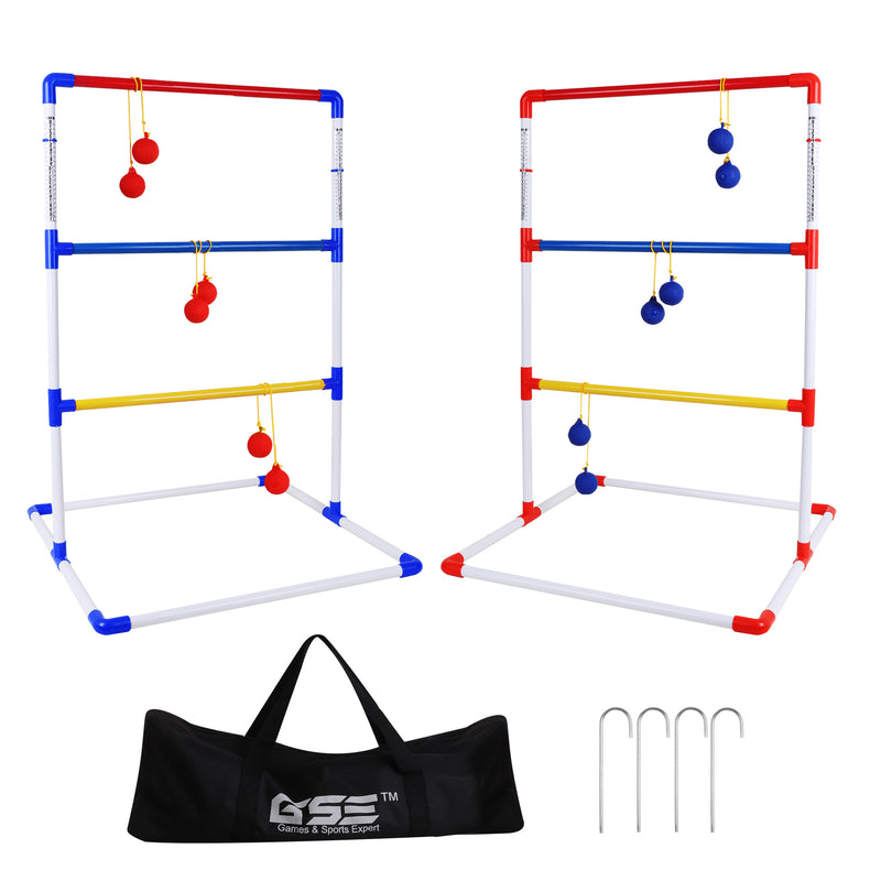Premium Solid Plastic Ladder Ball Toss Game Set with Ladder Ball Bolas & Carrying Case