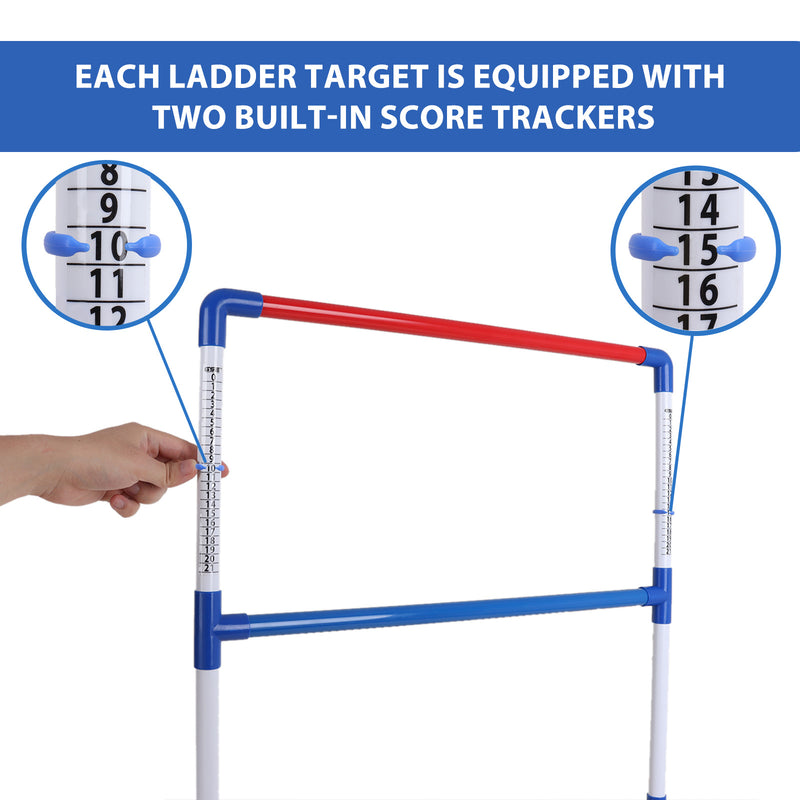 Premium Solid Plastic Ladder Ball Toss Game Set with Ladder Ball Bolas & Carrying Case